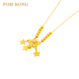 POH KONG 750/18K Yellow Gold Star With Beads Necklace