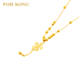POH KONG 750/18K Yellow Gold Flower With Beads Necklace