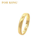 POH KONG 916/22K Yellow Gold Plain Textured Edge Ring