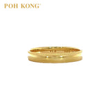 POH KONG 916/22K Yellow Gold Plain Textured Edge Ring