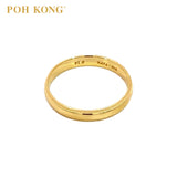POH KONG 916/22K Yellow Gold Plain Textured Edge Ring