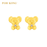 POH KONG 916/22K Yellow Gold Diamond Koala Bear Earring