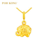 POH KONG 916/22K Yellow Gold Golden "Fu" Elephant Pendant