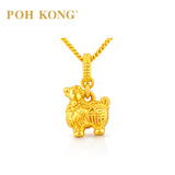 POH KONG 916/22K Yellow Gold “Fu” Prosperity Horse Pendant