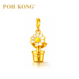 POH KONG 999/24K Yellow Gold Daisy Pot Pendant
