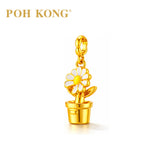 POH KONG 999/24K Yellow Gold Daisy Pot Pendant