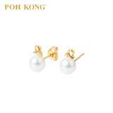 POH KONG 585/14K Yellow Gold Pure Pearl Bliss Stud Earrings