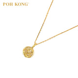 POH KONG 916/22K  Yellow Gold Rosebud Circle Chain Necklace