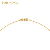 POH KONG 916/22K  Yellow Gold Rosebud Circle Chain Necklace