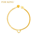 POH KONG 916/22K Yellow Gold Heart Shaped Bracelet