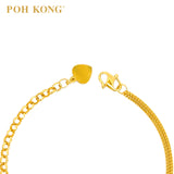 POH KONG 916/22K Yellow Gold Heart Shaped Bracelet