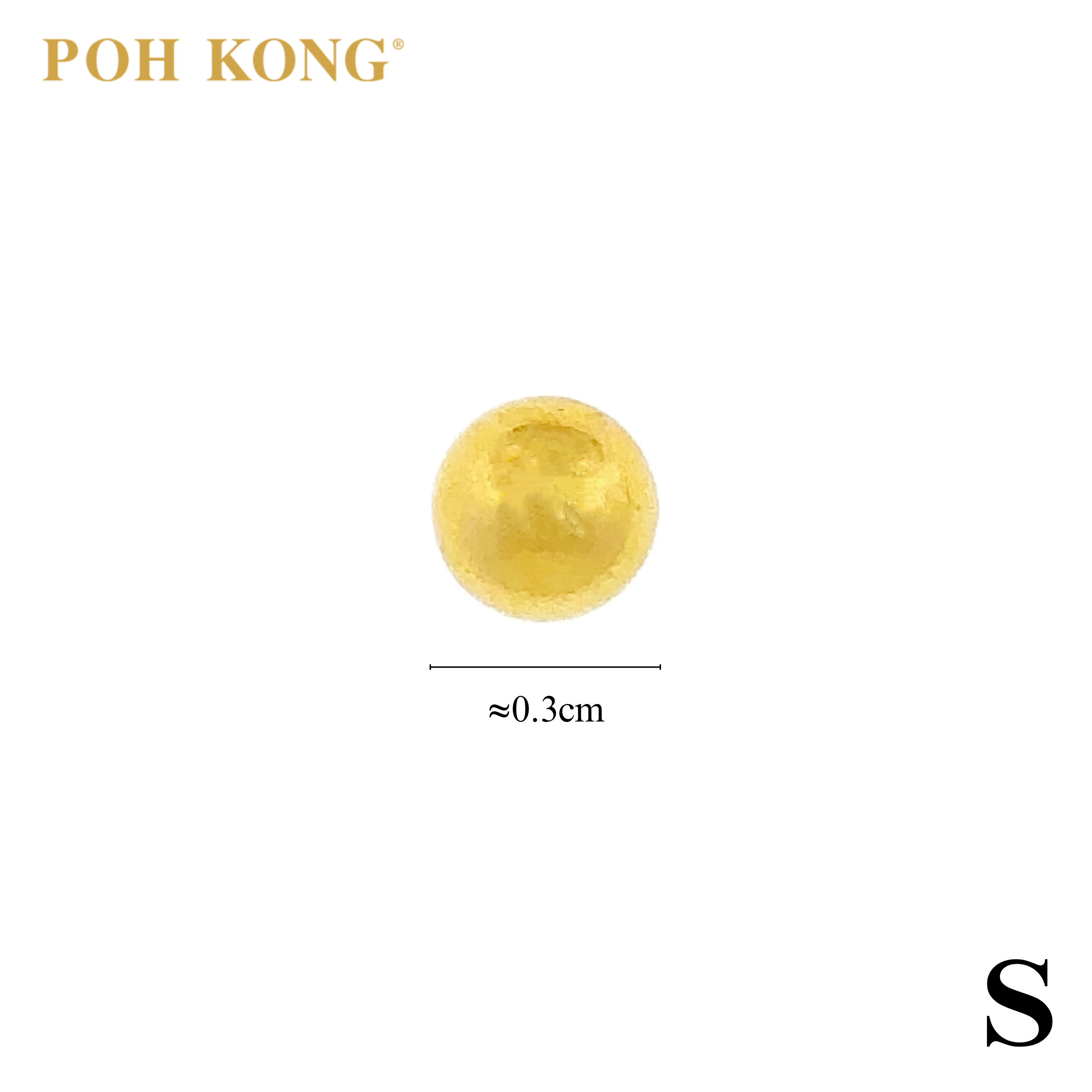 POH KONG 916/22K Yellow Gold Classic Round Shape Earrings