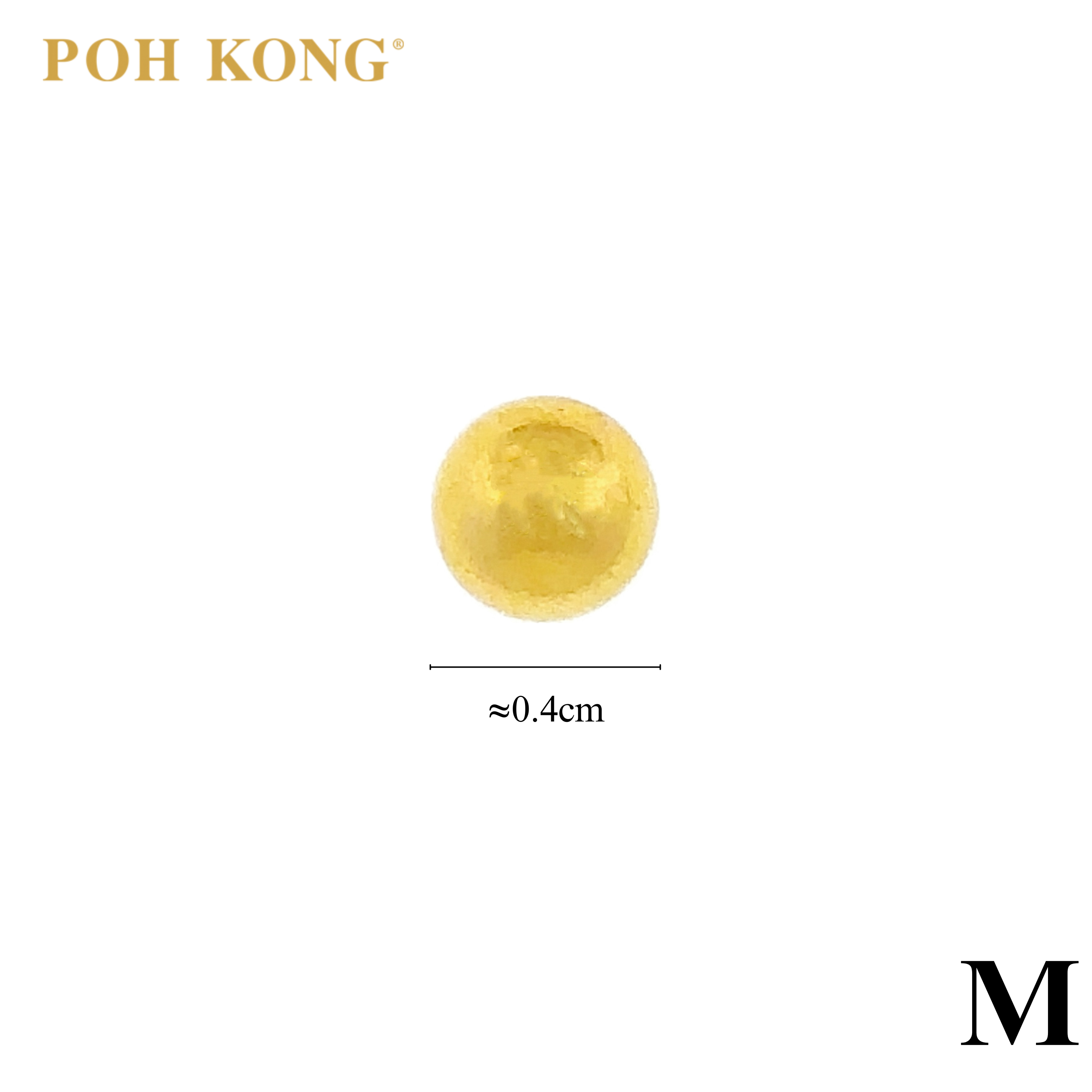POH KONG 916/22K Yellow Gold Classic Round Shape Earrings