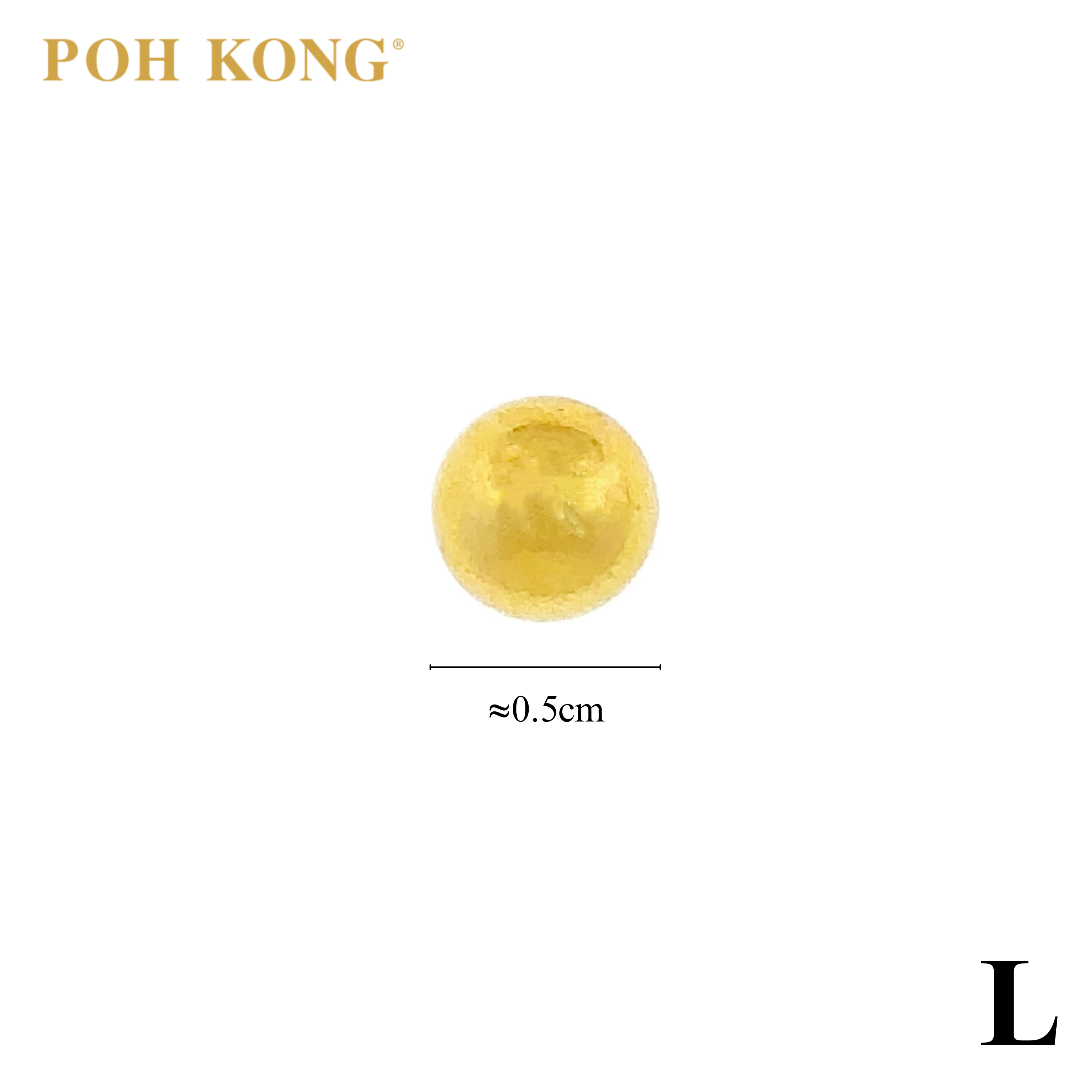 POH KONG 916/22K Yellow Gold Classic Round Shape Earrings