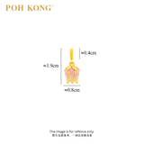 POH KONG 916/22K Yellow Gold Flower With Pink Enamel Pendant