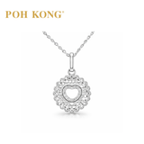 POH KONG 750/18K Diamond Floral Heart Pendant