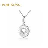 POH KONG 750/18K Diamond Floral Heart Pendant