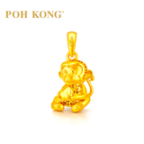 POH KONG 916/22K Yellow Gold Auspicious Wealth Monkey Pendant