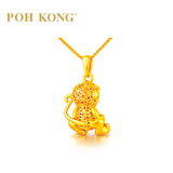 POH KONG 916/22K Yellow Gold Auspicious Wealth Monkey Pendant