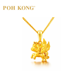 POH KONG 916/22K Yellow Gold Auspicious Crowned Pegasus Pendant