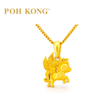 POH KONG 916/22K Yellow Gold Auspicious Crowned Pegasus Pendant