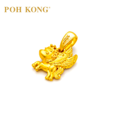 POH KONG 916/22K Yellow Gold Auspicious Crowned Pegasus Pendant