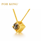 POH KONG 916/22K Gold Tranz Spider Cube Pendant