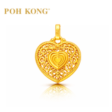 POH KONG 916/22K Happy Love Gold Double-Sided Heart Pendant