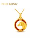 POH KONG 916/22K Gold Auspicious Noble Horse Pendant