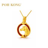 POH KONG 916/22K Gold Auspicious Noble Horse Pendant