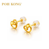 POH KONG 916/22K Yellow Gold Double Love Drops Earrings