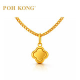 POH KONG 916/22K Yellow Gold Clover Radiant Pendant