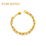 POH KONG 916/22K Yellow Gold Paper Clip Intertwined Link Bracelet
