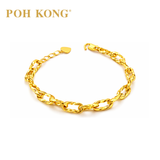 POH KONG 916/22K Yellow Gold Paper Clip Intertwined Link Bracelet