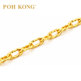 POH KONG 916/22K Yellow Gold Paper Clip Intertwined Link Bracelet