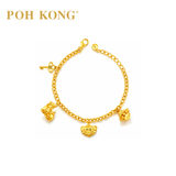POH KONG 916/22K Yellow Gold Auspicious Four Blessing Bracelet