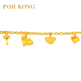 POH KONG 916/22K Yellow Gold Auspicious Four Blessing Bracelet