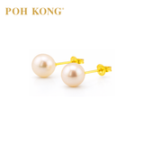 POH KONG 750/18K Yellow Gold Freshwater Pearl Stud Earrrings