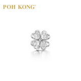 POH KONG 750/18K White Gold Four Clover Diamond Stud Earrings
