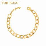 POH KONG 916/22K Yellow Gold Classic Paperclip Design Bracelet