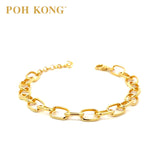 POH KONG 916/22K Yellow Gold Classic Paperclip Design Bracelet