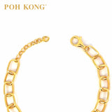 POH KONG 916/22K Yellow Gold Classic Paperclip Design Bracelet