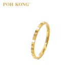 POH KONG 916/22K Yellow Gold Ridged Band Wedder Ring