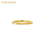 POH KONG 916/22K Yellow Gold Ridged Band Wedder Ring