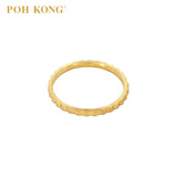 POH KONG 916/22K Yellow Gold Ridged Band Wedder Ring