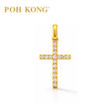 POH KONG 750/18K Yellow Gold Golden Blessing Cross Pendant