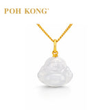 POH KONG 750/18K Yellow Gold Lucky Blessings Buddha Pendant