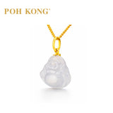 POH KONG 750/18K Yellow Gold Lucky Blessings Buddha Pendant