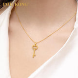 POH KONG 750/18K Yellow Gold  Heart-Shaped Key Pendant with Diamond