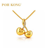 POH KONG 750/18K Yellow Gold Cherry with Diamond Pendant